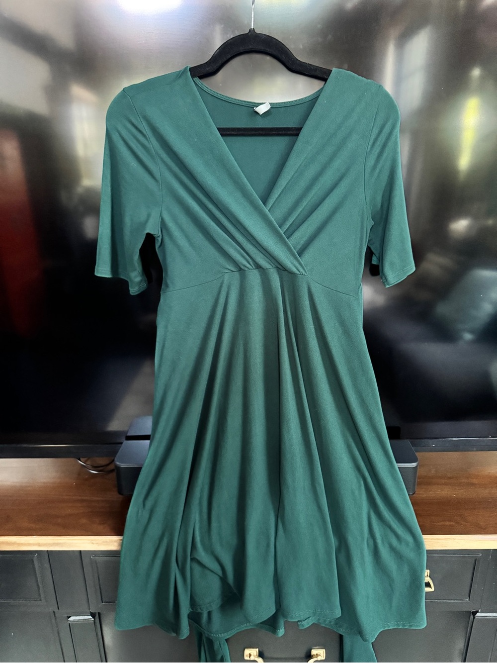 Maternity - MOTHER Emerald Green Midi Wrap-Style Dress